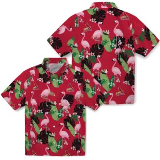 Red Hawaiian Shirt with St. Louis Cardinals Logo - Tropical Flamingo Leaf MLB Shirt for Summer BBQ