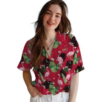 Red Hawaiian Shirt with St. Louis Cardinals Logo - Tropical Flamingo Leaf MLB Shirt for Summer BBQ