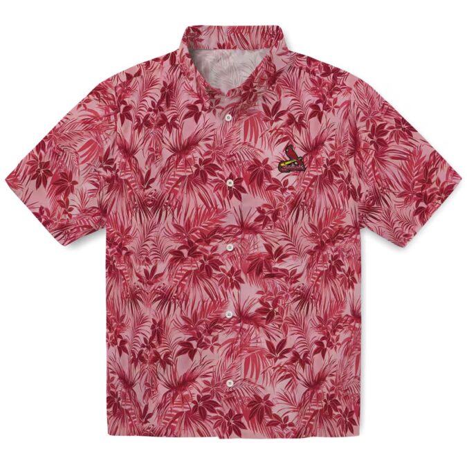 Red St. Louis Cardinals Hawaiian Shirt - MLB Aloha Shirt with Tropical Leaves for Summer & Beach
