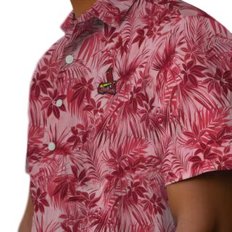 Red St. Louis Cardinals Hawaiian Shirt - MLB Aloha Shirt with Tropical Leaves for Summer & Beach