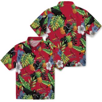 Shop St. Louis Cardinals Tropical Aloha Shirt - Hibiscus & Pineapple Red Green MLB Summer Apparel