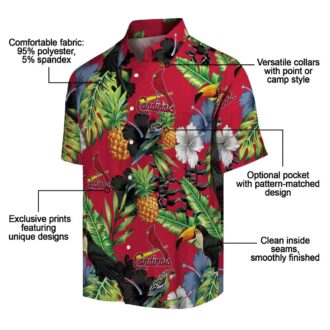 Shop St. Louis Cardinals Tropical Aloha Shirt - Hibiscus & Pineapple Red Green MLB Summer Apparel