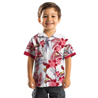 St. Louis Cardinals 4th of July Hawaiian Shirt - Red White Blue Patriotic Floral Baseball Shirt