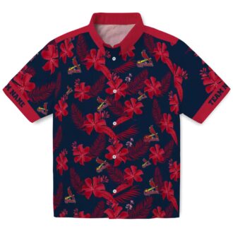 St. Louis Cardinals Aloha Style Floral Navy Shirt - Perfect for Vacation & Beach Days
