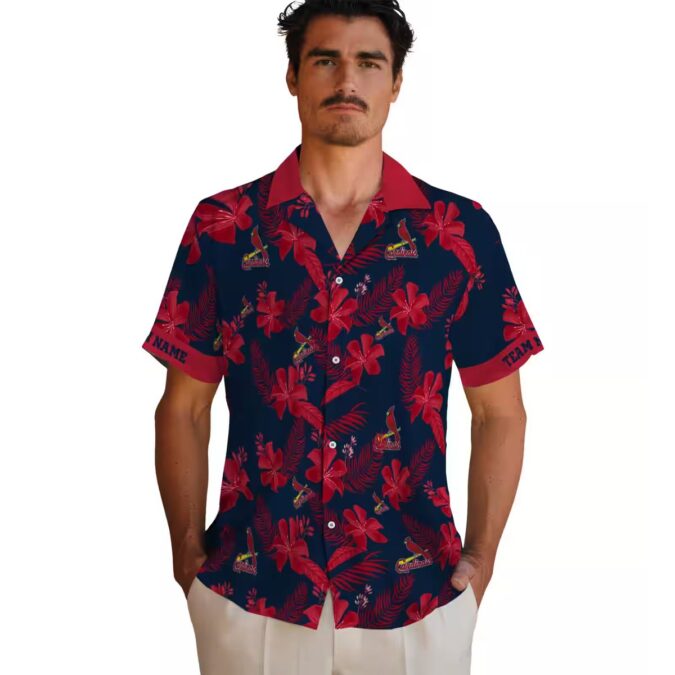 St. Louis Cardinals Aloha Style Floral Navy Shirt - Perfect for Vacation & Beach Days