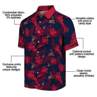 St. Louis Cardinals Aloha Style Floral Navy Shirt - Perfect for Vacation & Beach Days