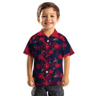 St. Louis Cardinals Aloha Style Floral Navy Shirt - Perfect for Vacation & Beach Days