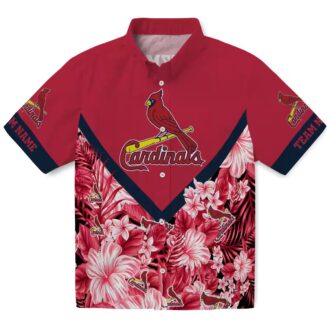 St. Louis Cardinals Chevron Floral Hawaiian Shirt - Perfect for Beach & Tailgate