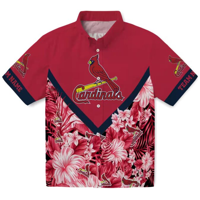 St. Louis Cardinals Chevron Floral Hawaiian Shirt - Perfect for Beach & Tailgate