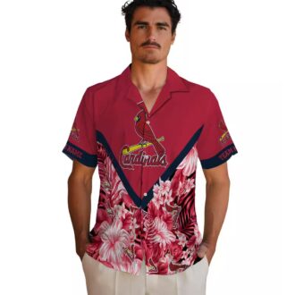 St. Louis Cardinals Chevron Floral Hawaiian Shirt - Perfect for Beach & Tailgate