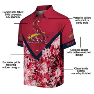 St. Louis Cardinals Chevron Floral Hawaiian Shirt - Perfect for Beach & Tailgate
