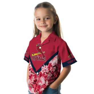 St. Louis Cardinals Chevron Floral Hawaiian Shirt - Perfect for Beach & Tailgate