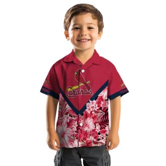 St. Louis Cardinals Chevron Floral Hawaiian Shirt - Perfect for Beach & Tailgate