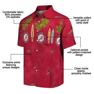 St. Louis Cardinals Fan Hawaiian Shirt - Red Tropical Surfboard Palm Aloha Shirt for Beach and Vacation