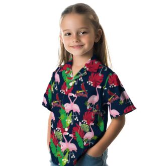 St. Louis Cardinals Flamingo Foliage Hawaiian Shirt - MLB Tropical Red & Green Aloha Shirt for Fans