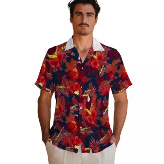 St. Louis Cardinals Floral Hawaiian Shirt - Red Tropical Aloha Shirt for Summer Vacation & Game Day