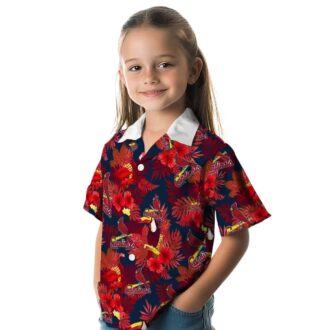 St. Louis Cardinals Floral Hawaiian Shirt - Red Tropical Aloha Shirt for Summer Vacation & Game Day