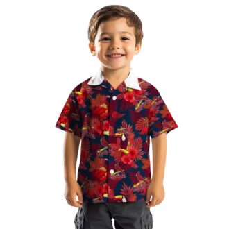 St. Louis Cardinals Floral Hawaiian Shirt - Red Tropical Aloha Shirt for Summer Vacation & Game Day