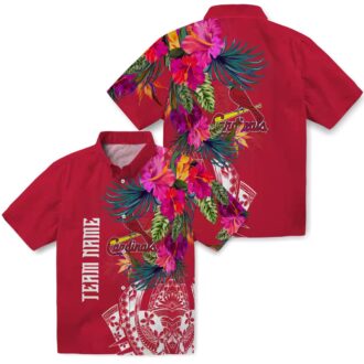 St. Louis Cardinals MLB Red Hawaiian Shirt - Floral Polynesian Shirt for Vacation & Tailgate