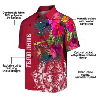 St. Louis Cardinals MLB Red Hawaiian Shirt - Floral Polynesian Shirt for Vacation & Tailgate