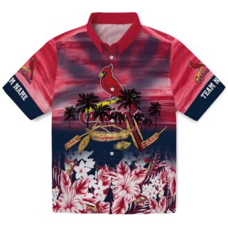 St. Louis Cardinals MLB Red Hawaiian Shirt with Tropical Canoe Print