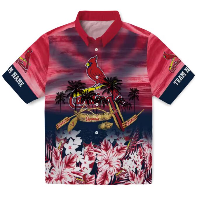 St. Louis Cardinals MLB Red Hawaiian Shirt with Tropical Canoe Print