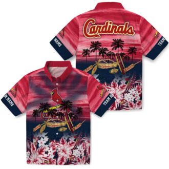 St. Louis Cardinals MLB Red Hawaiian Shirt with Tropical Canoe Print