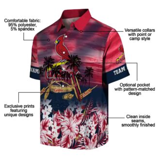 St. Louis Cardinals MLB Red Hawaiian Shirt with Tropical Canoe Print