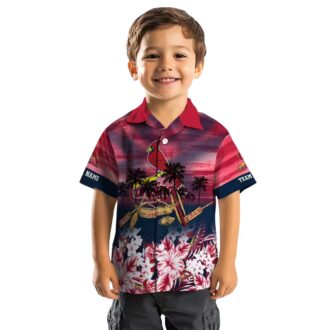 St. Louis Cardinals MLB Red Hawaiian Shirt with Tropical Canoe Print