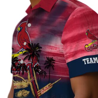 St. Louis Cardinals MLB Red Hawaiian Shirt with Tropical Canoe Print