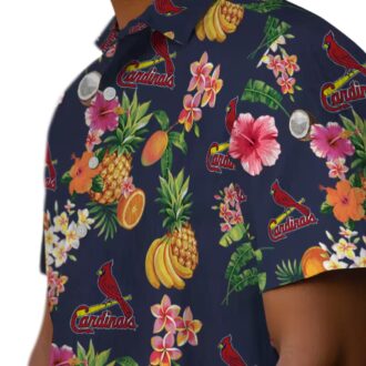 St. Louis Cardinals Navy Blue Hawaiian Shirt - Hibiscus & Fruit MLB Design for Summer Beach & Game Day