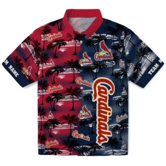 St. Louis Cardinals Palm Silhouette Hawaiian Shirt - Red Tropical Button-Up for Fans