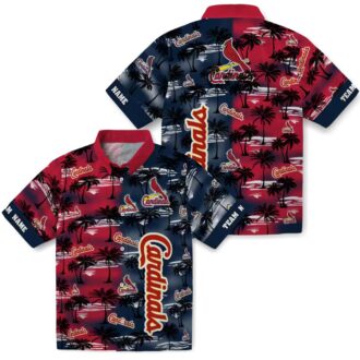 St. Louis Cardinals Palm Silhouette Hawaiian Shirt - Red Tropical Button-Up for Fans