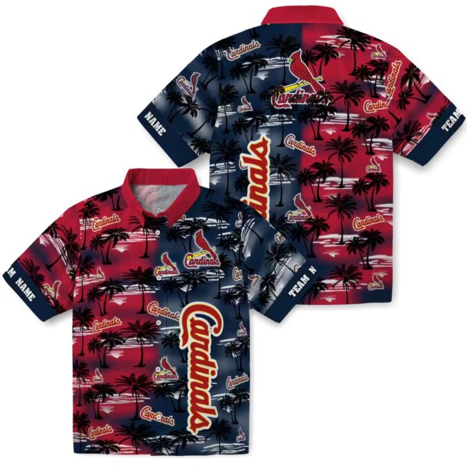 St. Louis Cardinals Palm Silhouette Hawaiian Shirt - Red Tropical Button-Up for Fans