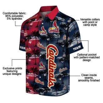 St. Louis Cardinals Palm Silhouette Hawaiian Shirt - Red Tropical Button-Up for Fans
