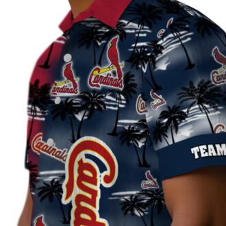 St. Louis Cardinals Palm Silhouette Hawaiian Shirt - Red Tropical Button-Up for Fans