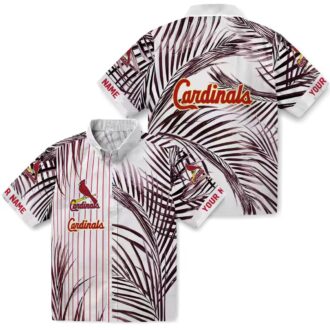 St. Louis Cardinals Palm Stripes Hawaiian Shirt - Red Black & White MLB Aloha Shirt for Beach & Tailgate Parties