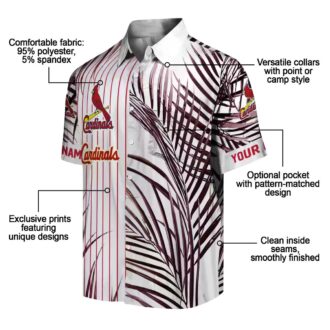 St. Louis Cardinals Palm Stripes Hawaiian Shirt - Red Black & White MLB Aloha Shirt for Beach & Tailgate Parties