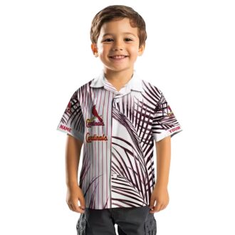 St. Louis Cardinals Palm Stripes Hawaiian Shirt - Red Black & White MLB Aloha Shirt for Beach & Tailgate Parties