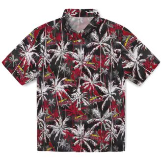 St. Louis Cardinals Red Black Hawaiian Shirt - MLB Palm Pattern Shirt for Fans & Summer Events