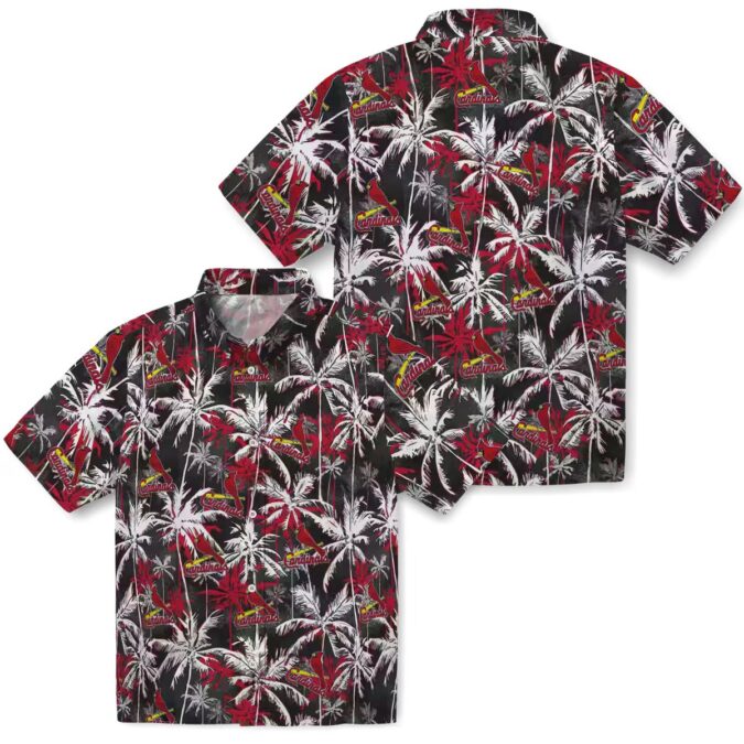 St. Louis Cardinals Red Black Hawaiian Shirt - MLB Palm Pattern Shirt for Fans & Summer Events