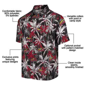 St. Louis Cardinals Red Black Hawaiian Shirt - MLB Palm Pattern Shirt for Fans & Summer Events