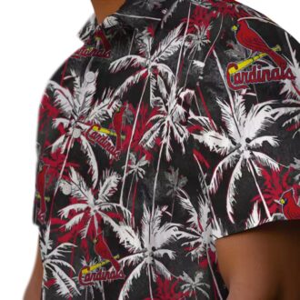 St. Louis Cardinals Red Black Hawaiian Shirt - MLB Palm Pattern Shirt for Fans & Summer Events