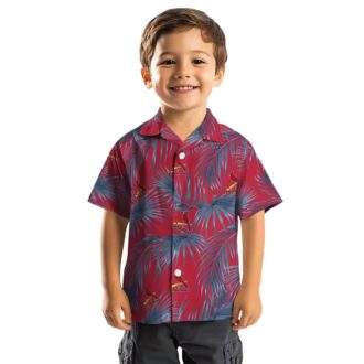 St. Louis Cardinals Red Hawaiian Shirt with Leafy Palms - MLB Aloha Shirt for Summer Events
