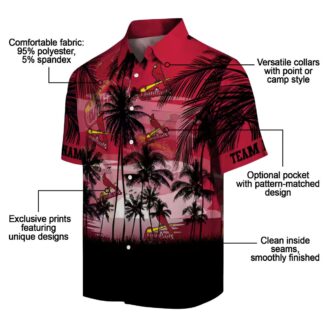 St. Louis Cardinals Sunset Scene Hawaiian Shirt - Custom MLB Fan Shirt in Red & Black