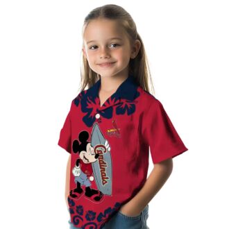 St. Louis Cardinals Surfing Mickey Red Hawaiian Shirt - MLB Aloha Beach Shirt for Fans