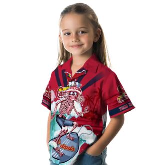 St. Louis Cardinals Surfing Skeleton Hawaiian Shirt - Cool Summer MLB Shirt for Fans