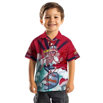 St. Louis Cardinals Surfing Skeleton Hawaiian Shirt - Cool Summer MLB Shirt for Fans