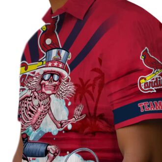 St. Louis Cardinals Surfing Skeleton Hawaiian Shirt - Cool Summer MLB Shirt for Fans