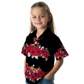 St. Louis Cardinals Tropical Hawaiian Shirt - Red & Black Hibiscus Stripe Design for MLB Fans